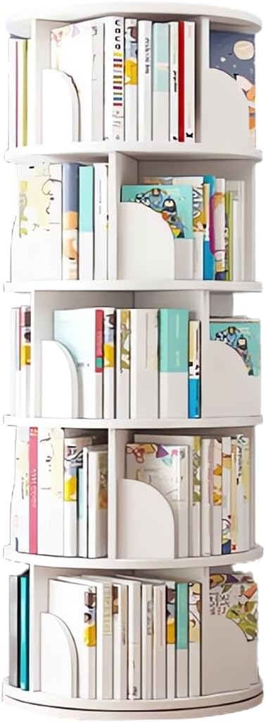 Rotating Bookshelf Tower, Circular Bookshelf for Kids&Adults