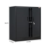 Locking Cabinet, 36" Metal storage cabinet with 2 Adjustable Shelves