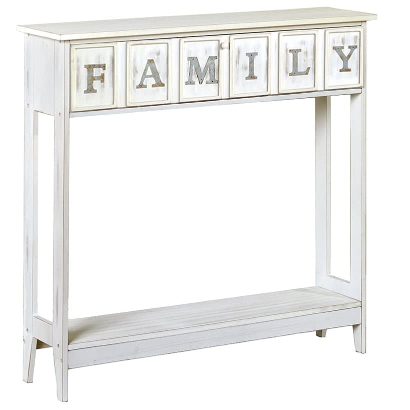 Console Sentiment Accent Table with Family Accent - Family - White