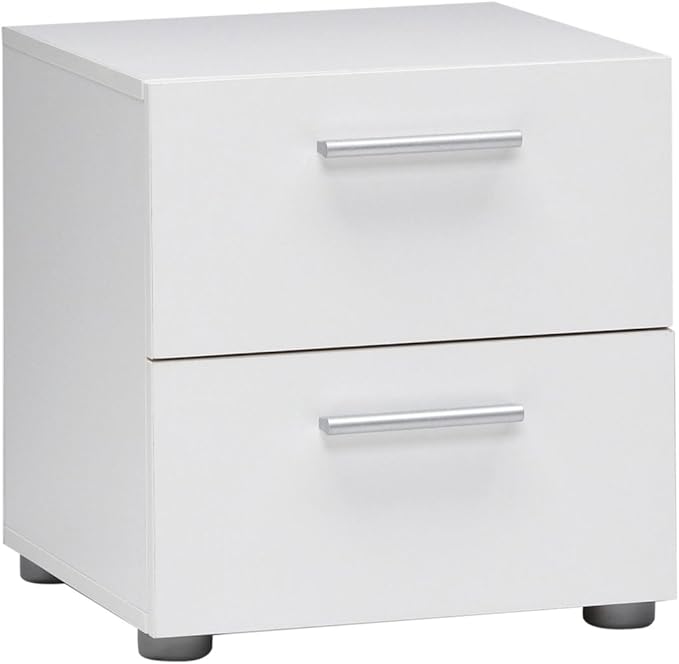 2 Drawer, Small, White Nightstand