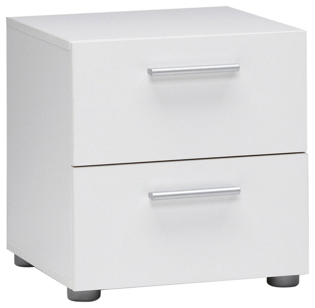 2 Drawer, Small, White Nightstand