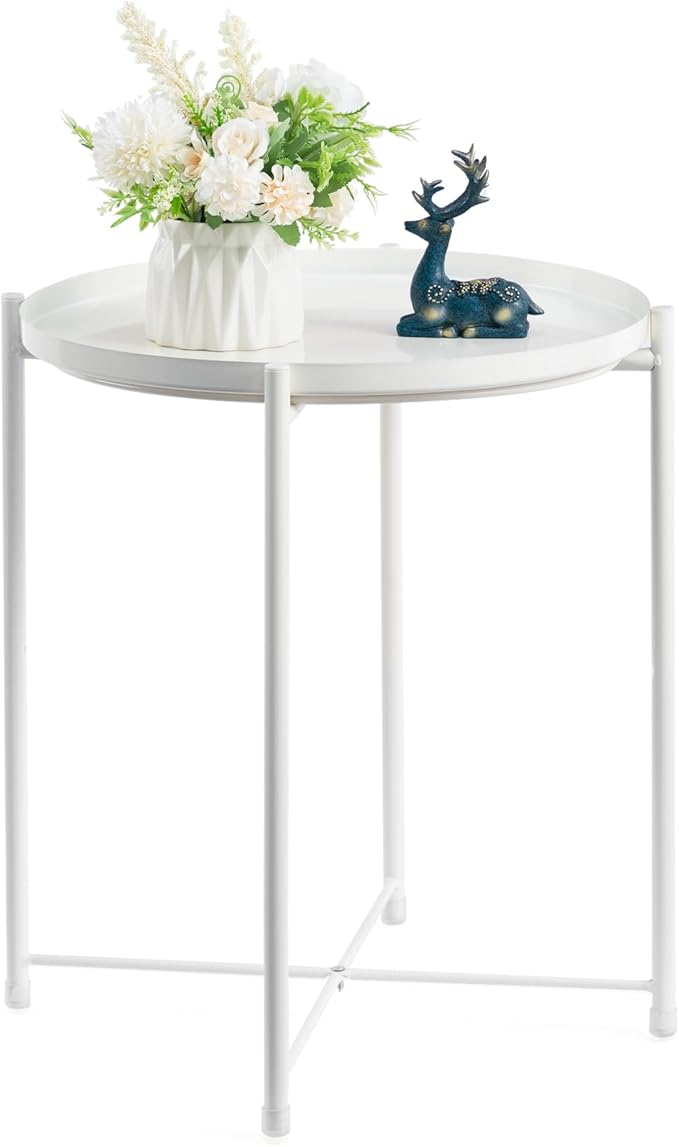 Tray Metal End Table, Sofa Table Small Round Side Tables
