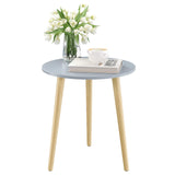 Table, Blue Grey End Table for Small Spaces, Nursery Round Side Table Small Bedside