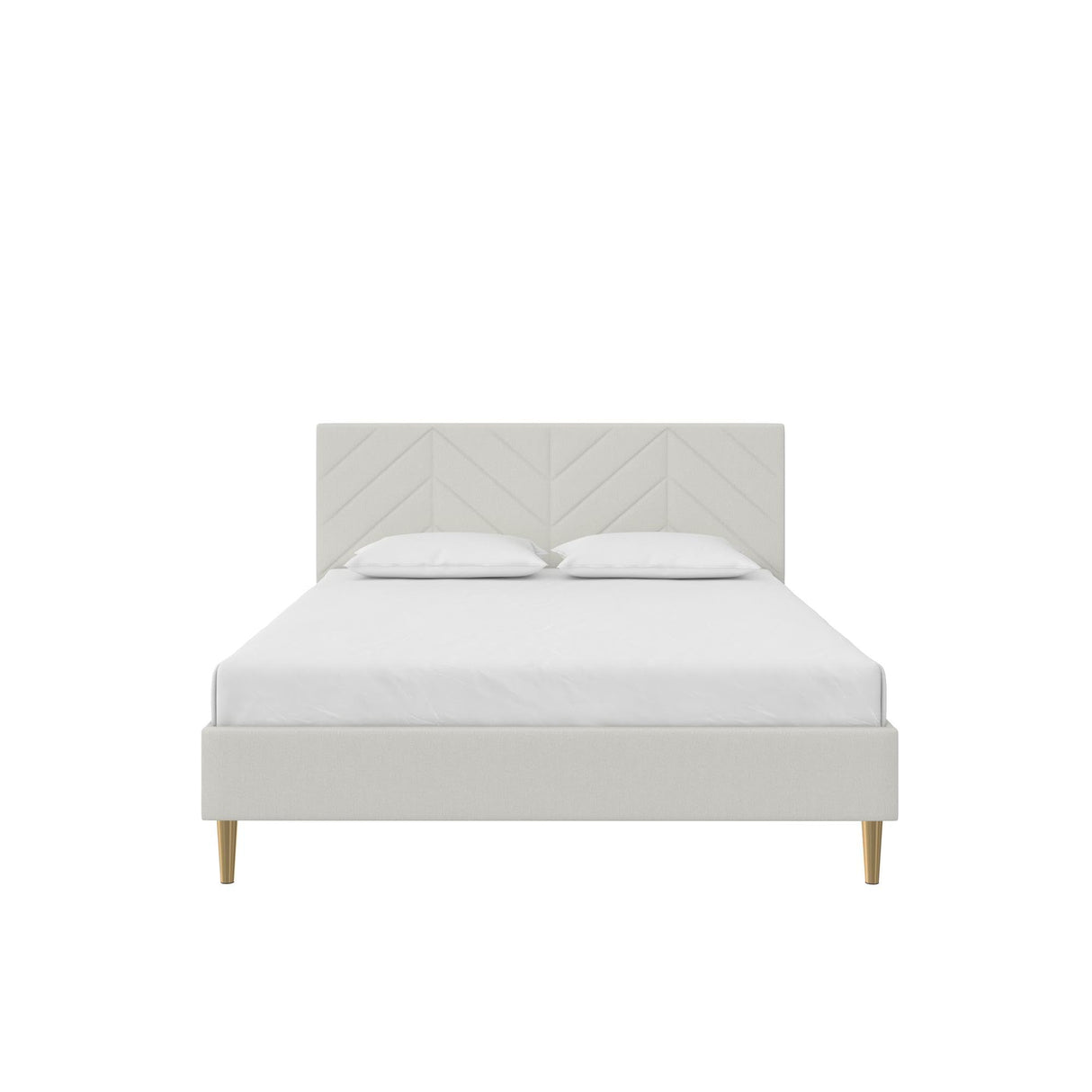 DHP Andrea Tufted Upholstered Platform Bed, Queen, Gray Linen