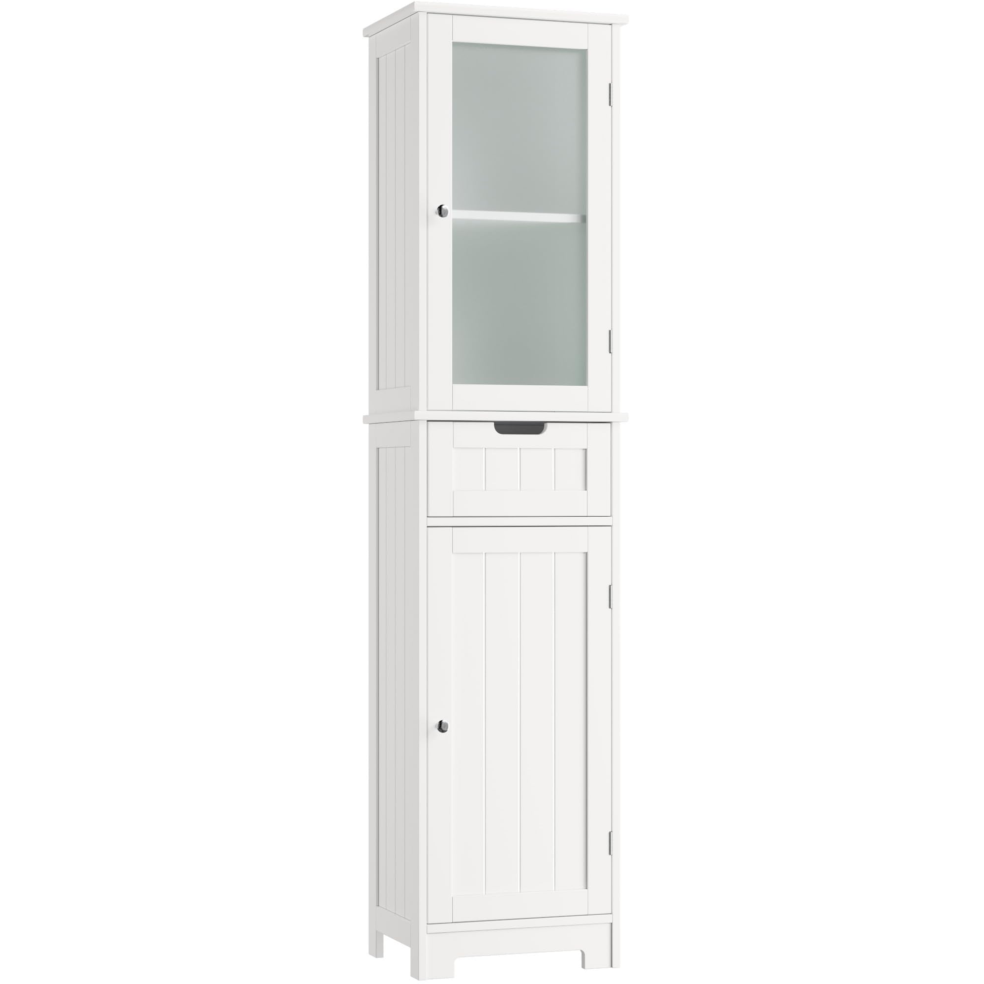 " Tall Bathroom Cabinet, Narrow Storage Cabinet, Freestanding Linen Cabinet with Doors