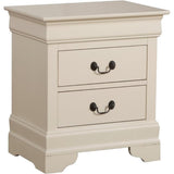 Louis Phillipe 2 Drawer Nightstand in Beige