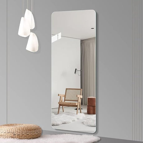 65 x 24 InchPremium Wall-Mounted Frameless Full Length Mirror, 5mm Tempered Glass