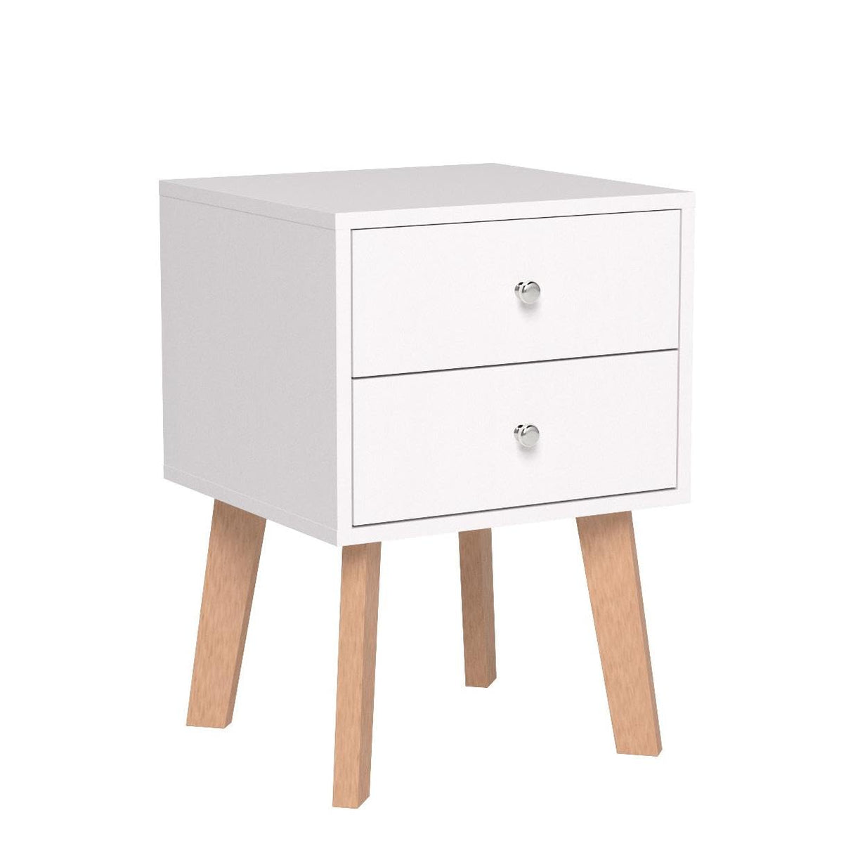 TaoHFE White Nightstand Set of 2 Bedroom Nightstand Modern Dresser and Nightstand Set 2 White Nightstand with Drawers Night Stand for Bed Room with Rubber Wood Leg