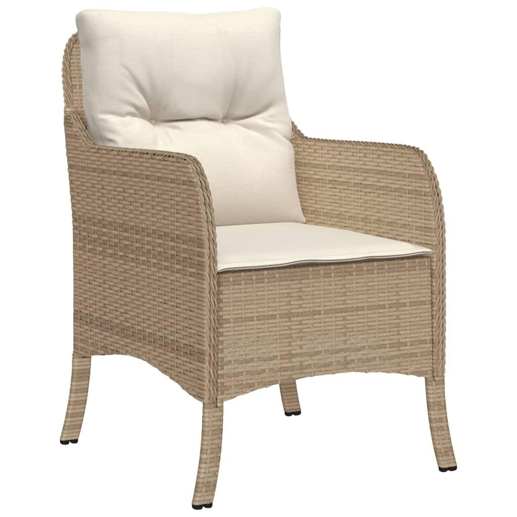 Outdoor Dining - 5 Piece Patio Dining Set with Cushions, Durable Rattan, Beige Color