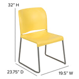 HERCULES Series 880 lb. Capacity Yellow Full Back Contoured Stack Chair