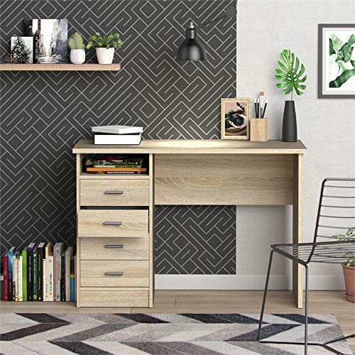 Warner Desk with 4 Drawers, Oak Structure