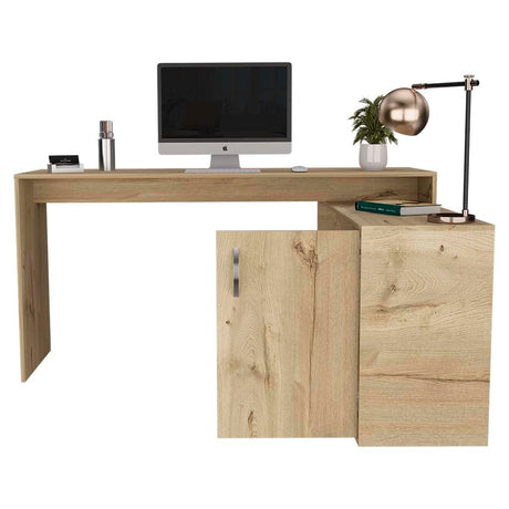 Modern L-Shaped Computer Desk with Open & Closed Storag