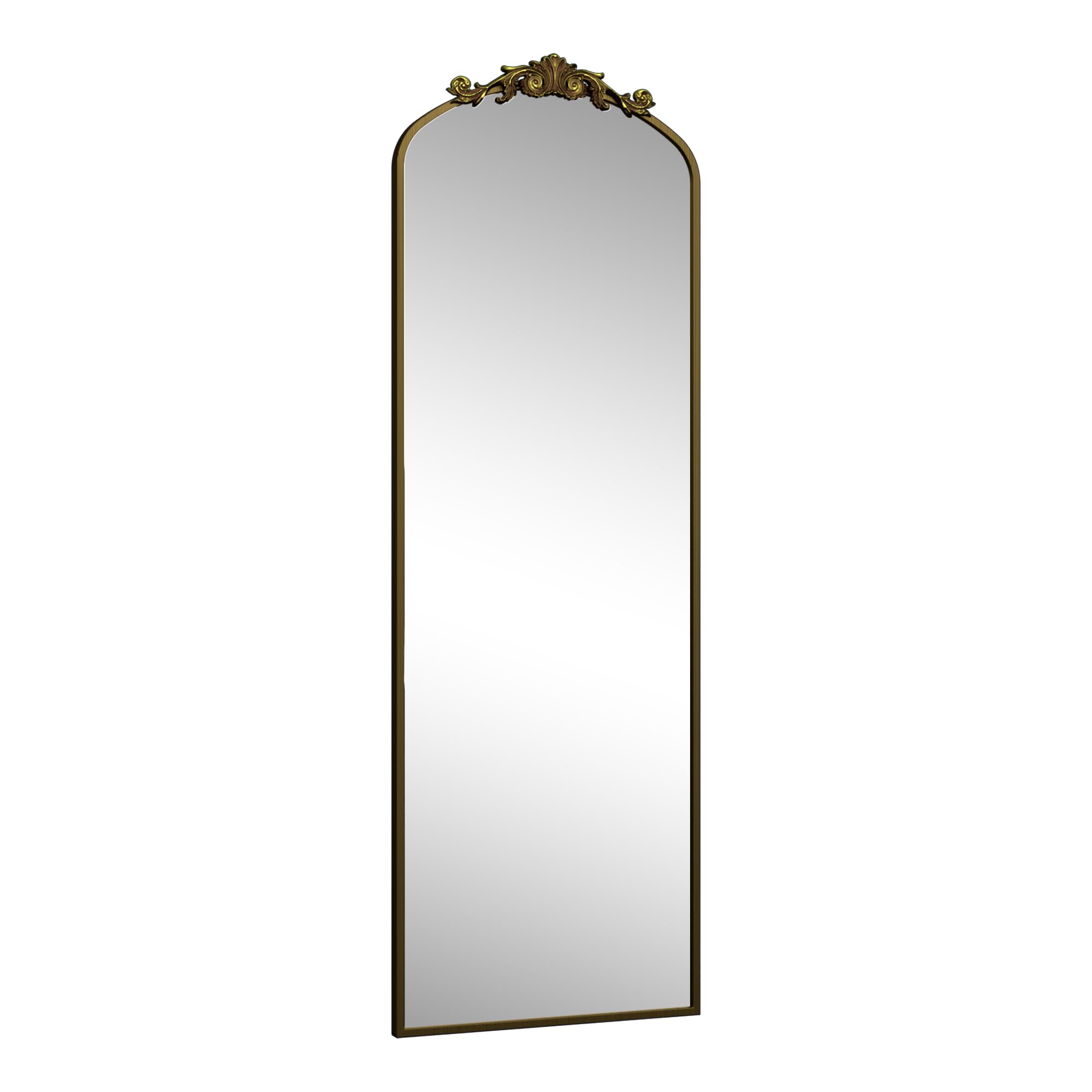 Gold Arched Full Length Mirror  Baroque Inspired Vintage Body Mirror
