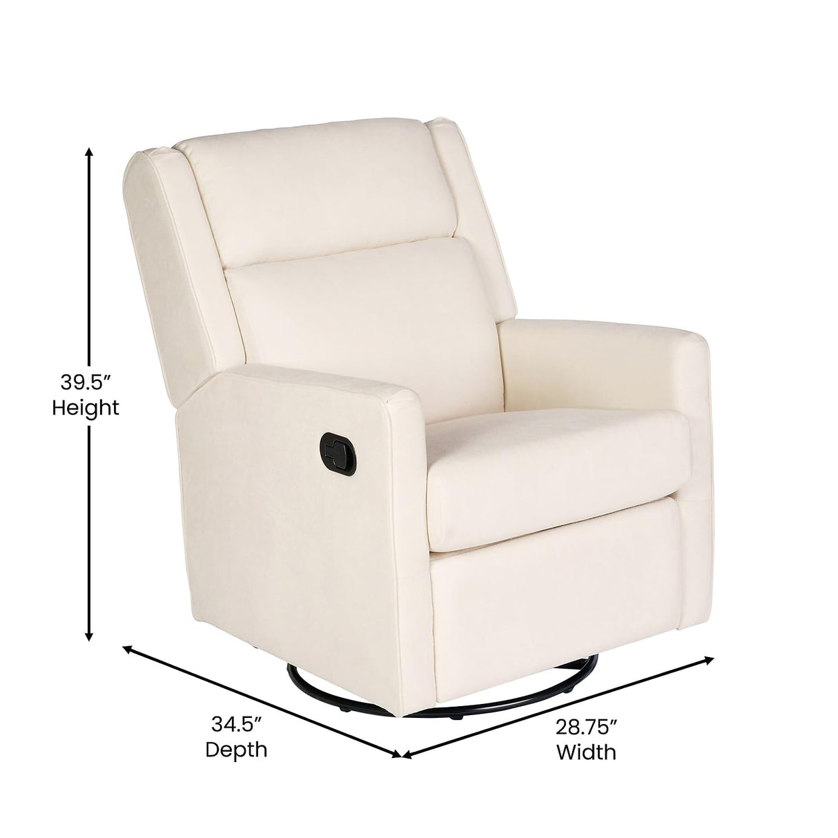 Cash Glider Rocker Chair, Manual 360 Degree Swivel Recliner Perfect