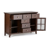 Artisan Solid Pine Wood 54 inch Contemporary Sideboard Buffet Credenza in Russet