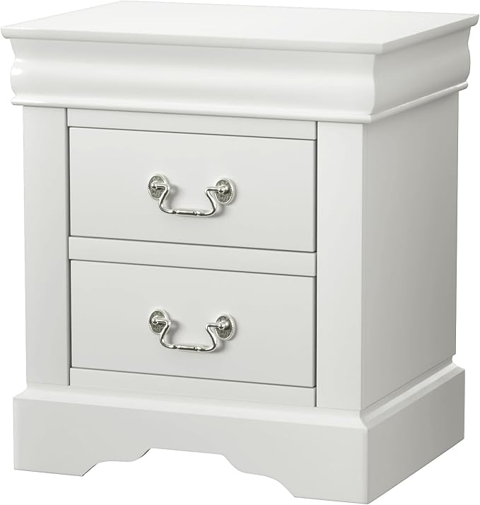 Louis Philippe III Nightstand in White