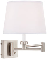 Vero Modern Swing Arm Wall Lamp with USB Charging Port Brushed Nickel Plug-in Light