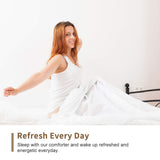 DWR 100% Cotton Fabric Covered Lightweight Down Alternative Comforter Queen, Ultra-Soft Skin-Friendly Cloud Breathable Eucalyptus Microfiber Filled Duvet Insert for Hot Sleeper (88x88, White)