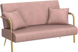 Loveseat Small Sofa Couch, 59" Love Seat Settee 2 Seater Upholstered Sofa