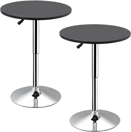 Round Pub Table Height Adjustable with 360 Swivel MDF Tabletop