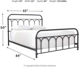 Nashburg Farmhouse Industrial Queen Metal Bed with Powdercoated Finish,