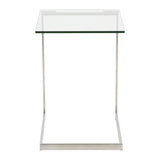 Zenn Glass End Table, Accent Table, Glass End Table, Small Side Table for Small Spaces