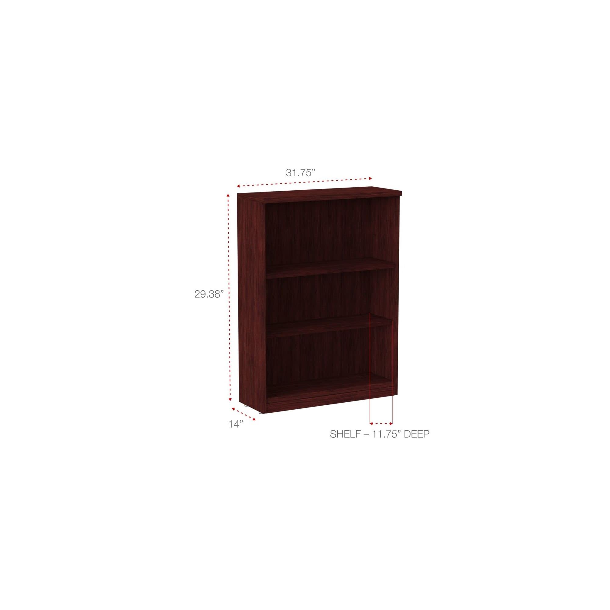 ALEVA634432MY 31.75 in. x 14 in. x 39.38 in. Valencia Series 3-Shelf Bookcase