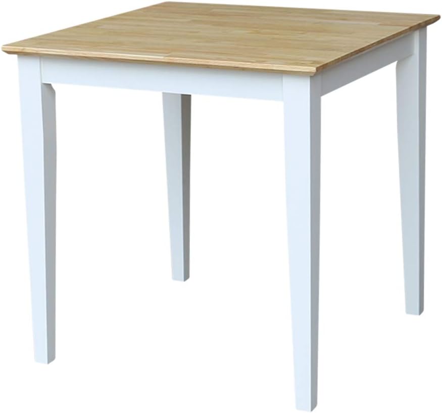 Wood Table, Dining Height, White/Natural