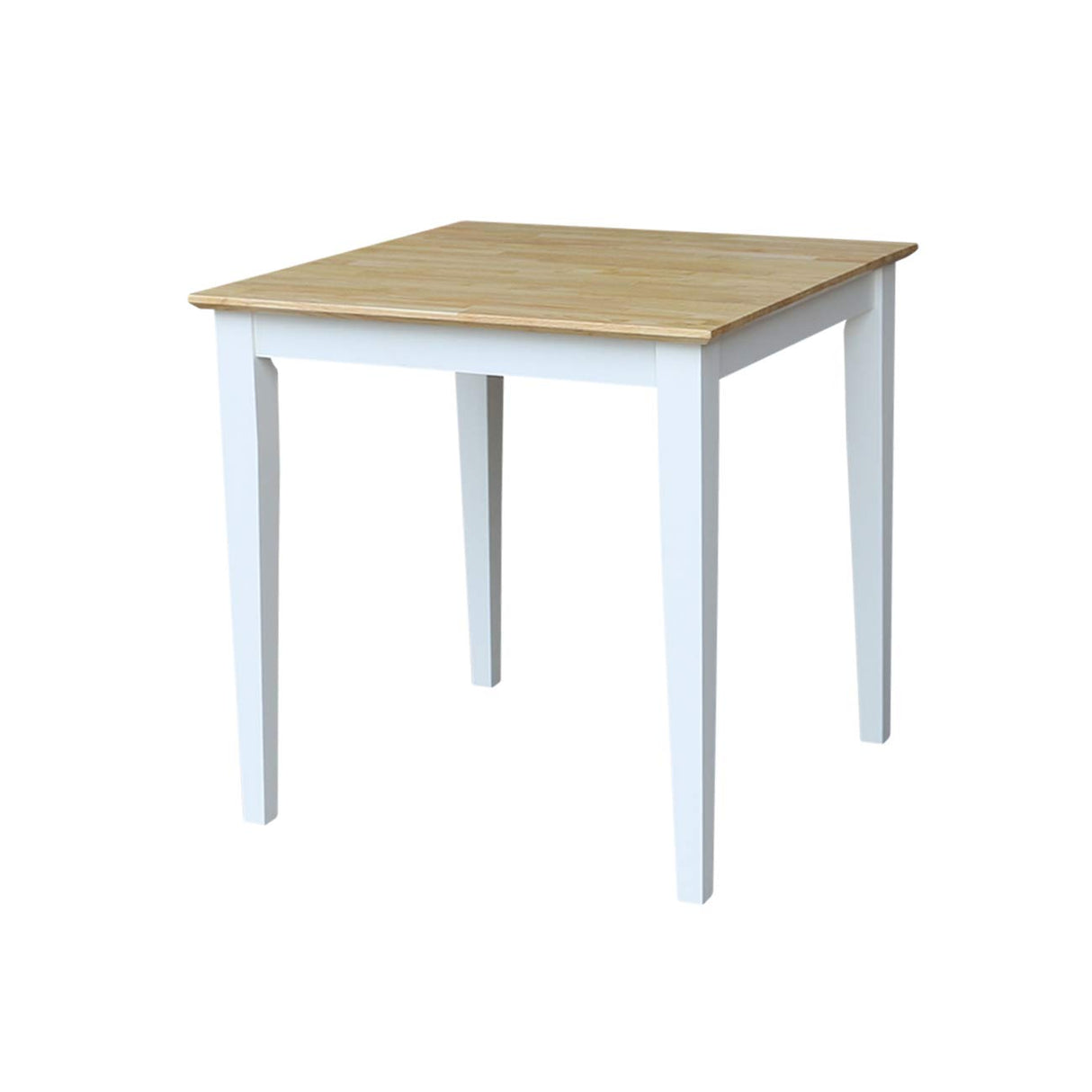 Wood Table, Dining Height, White/Natural