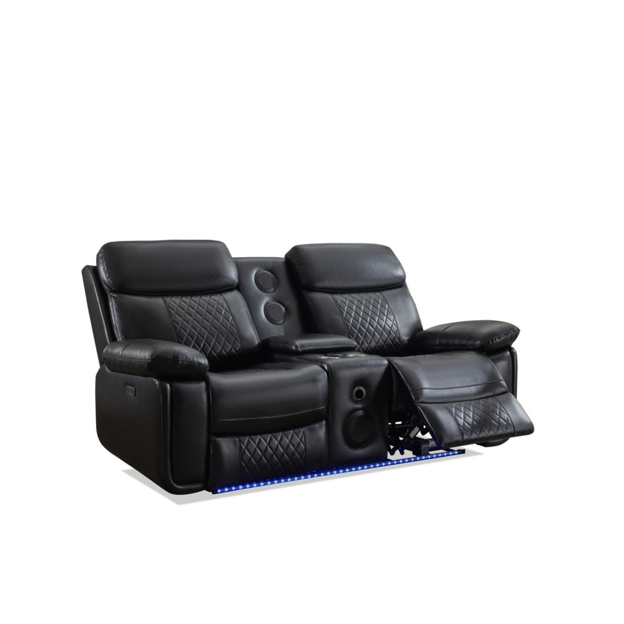 M046 Power Reclining Loveseat with Built-in Bluetooth Speakers, Console