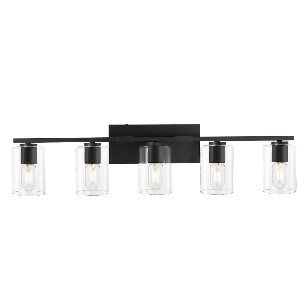 5 Light Vanity Light Fixture - Bathroom Vanity Lights Above Mirror - Matte Black