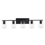 5 Light Vanity Light Fixture - Bathroom Vanity Lights Above Mirror - Matte Black