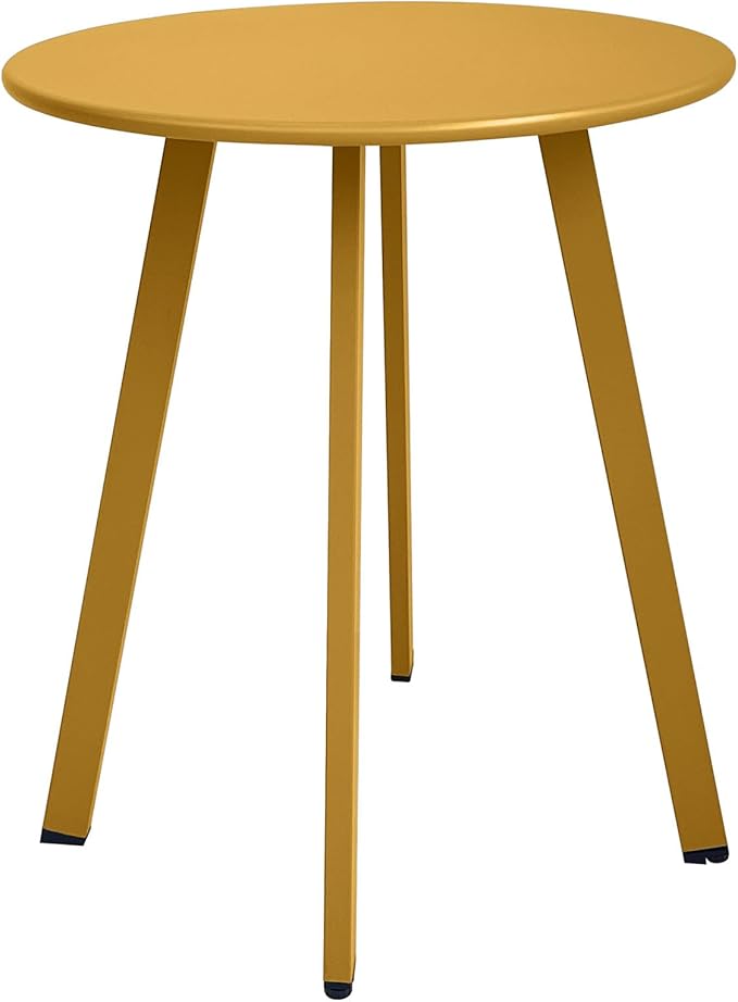 Outdoor Side Table, Weather Resistant Patio Small Side Table Outdoor Indoor Round Metal