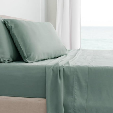 - Comfy Twill Classic Sheet - Viscose - Twin Extra Long - 4 Piece Set - Tahitian Breeze