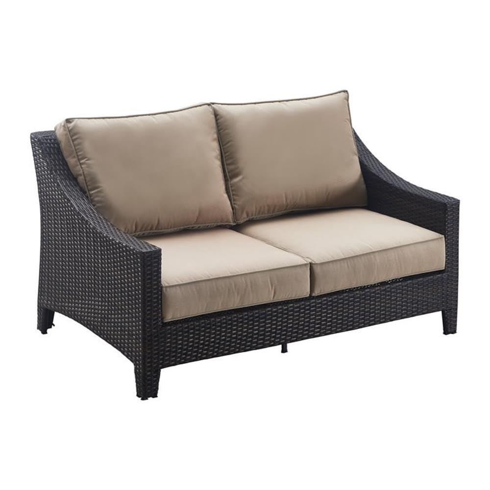 Tahoe Outdoor Loveseat in Terra Brown Wicker