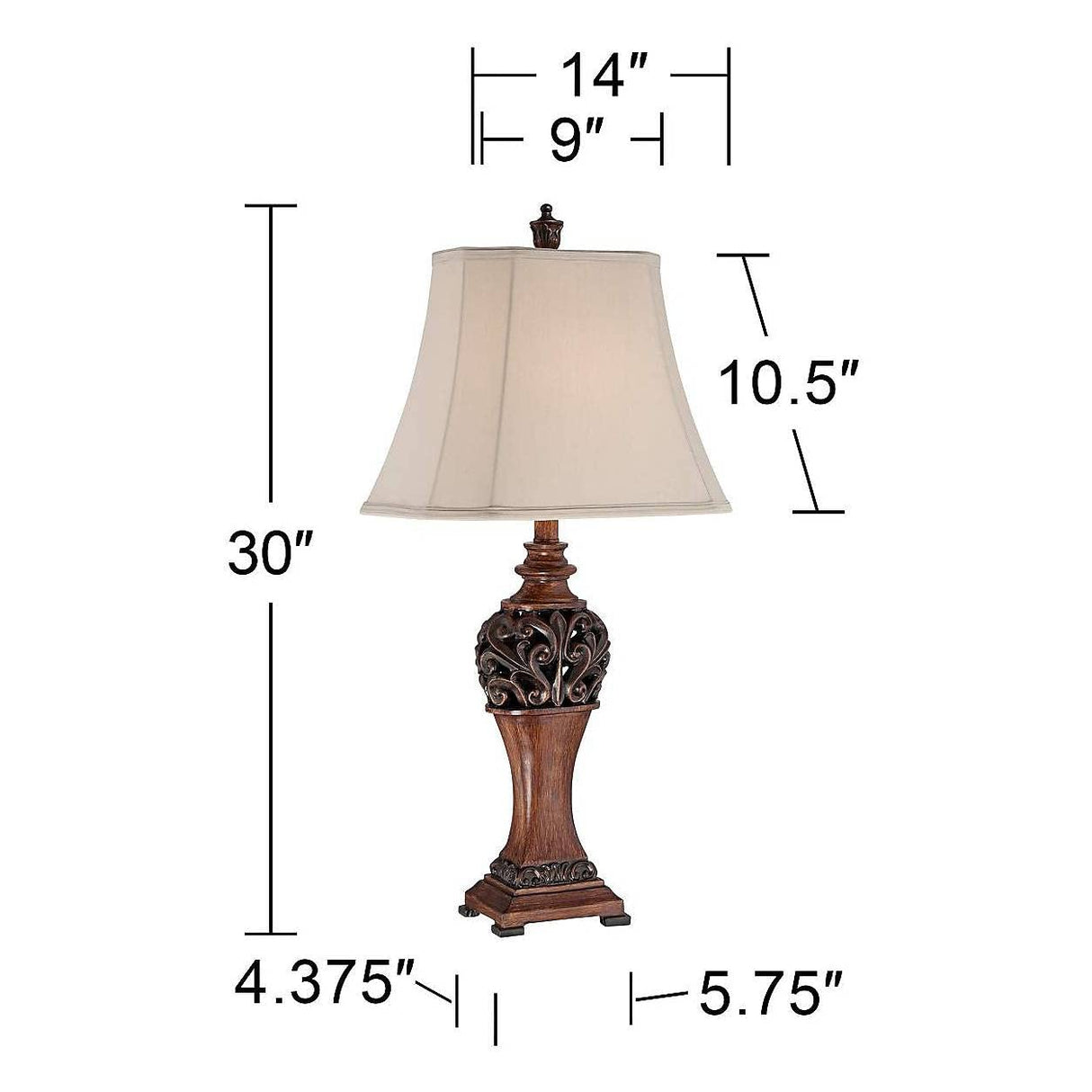 Exeter Traditional Table Lamps Set of 2 - 30" Bronze Carved Leaf Design