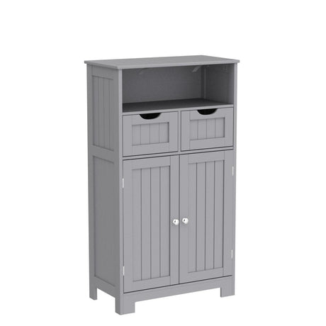 Bathroom Storage Cabinet, Freestanding Storage Organizer with 2 Drawers & Adjustable Shelf,