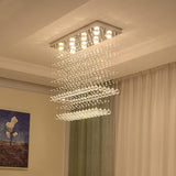 Raindrop Crystal Chandelier Modern Rectangular Raindrop Ceiling Lighting Fixture