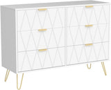 6 Drawer Double Dresser, Dual Chest of Drawers Dresser for Bedroom