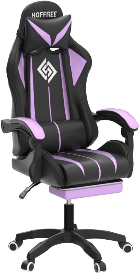 Ergonomic Gaming Chair with Bluetooth Speakers, LED RGB Lights & Massage