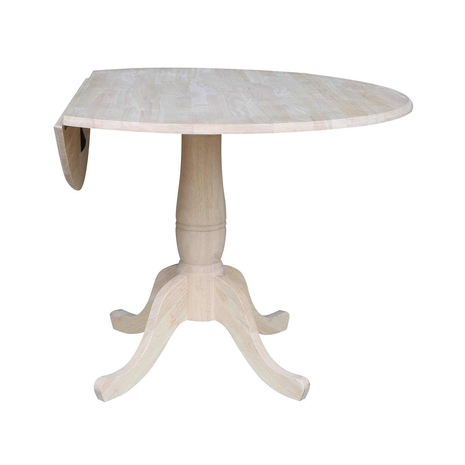 42" Round Dual Drop Leaf Pedestal Table-29.5" H,