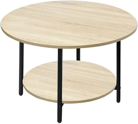 Round Coffee Tables, Accent Table Sofa Table Tea Table with Storage 2-Tier for Living Room,