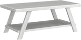 Athens Contemporary Wood Shelf Coffee Table, White