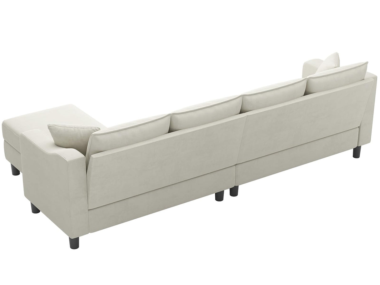 Velvet Convertible Sectional Sofa L Shaped Couch Reversible Sectional Sofa