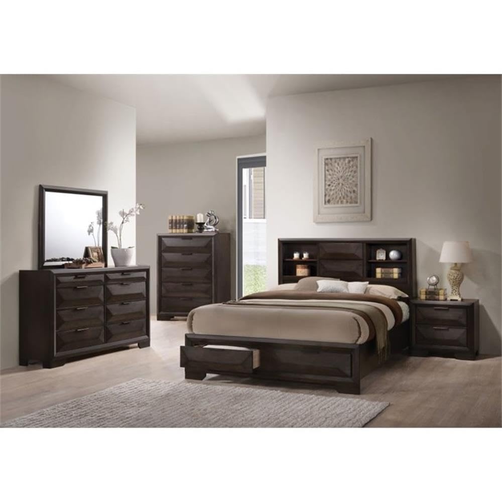 Merveille Rectangular Bedroom Mirror in Rich Espresso