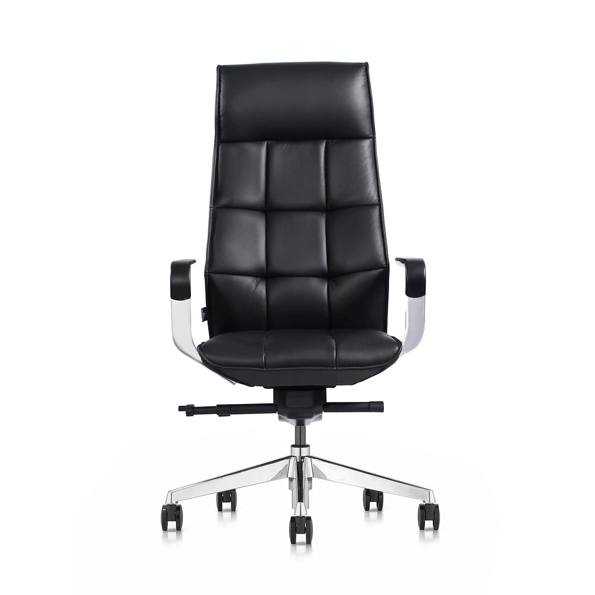 Genuine Leather Aluminum Base High Back Executive Chair,Modern Ergonomic Real