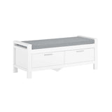 FSR74-W, Hallway Storage Bench with 2 Drawers and Padded Seat Cushion,