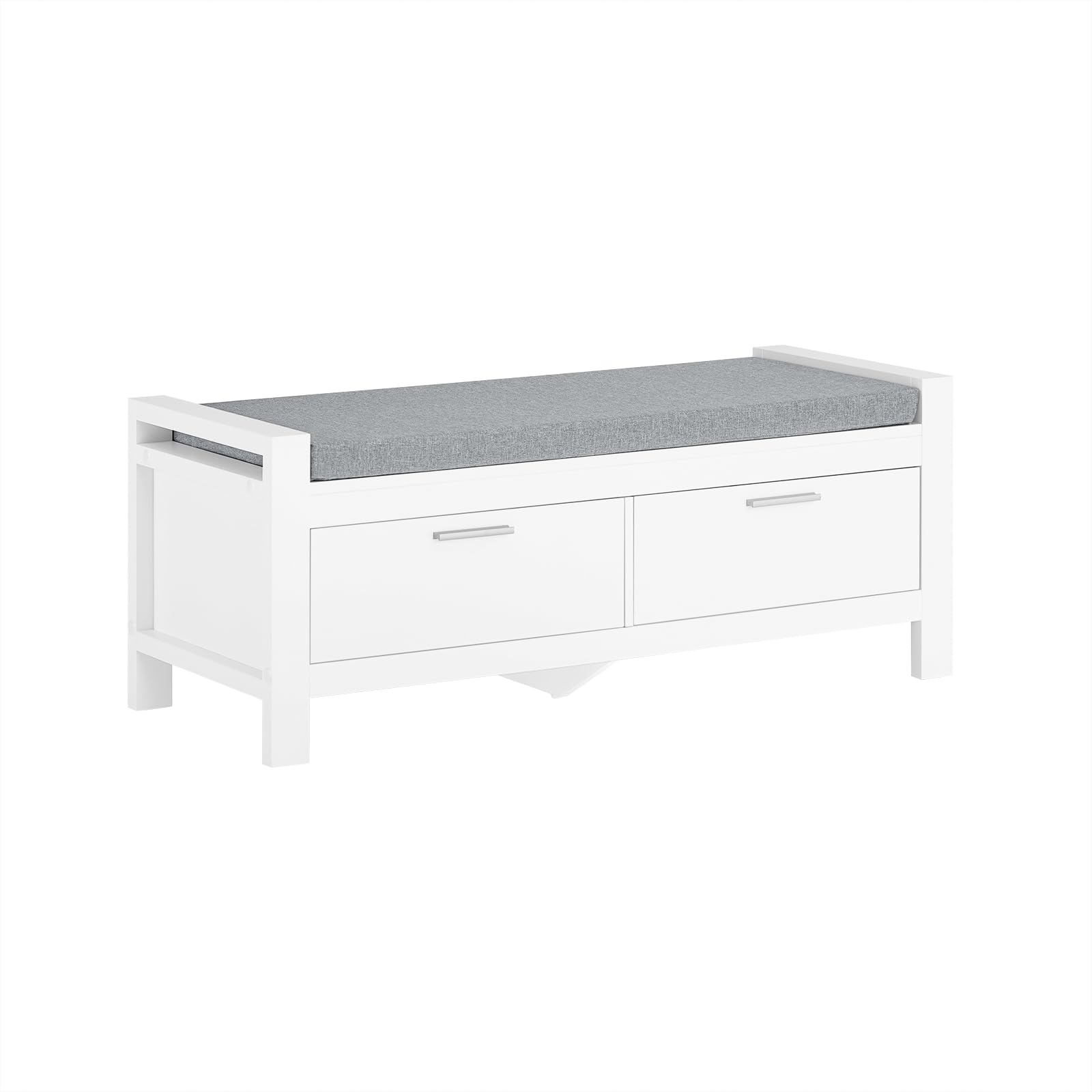 Hallway Storage Bench with 2 Drawers and Padded Seat Cushion