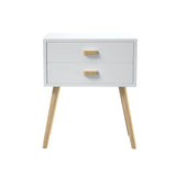 Night Stands Set of 2, Nightstand with Drawer,Modern Accent Side Bedside Tables Nightstands, Wood Mid Century End Table,Storage Cabinet,Dresser,Vanity Dressing Table for Bedroom (White 2pcs)