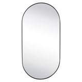 Black Oval Bathroom Mirror 20x40'' Pill Shaped Oblong Vanity Mirror Metal Framed